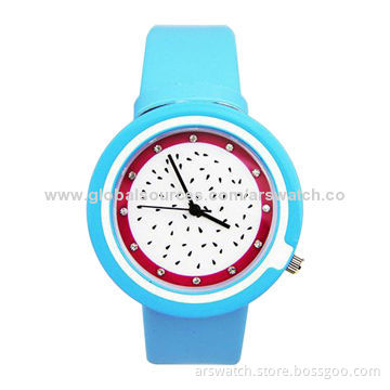 Colorful Dial and Silicone Strap Plastic Watches, Cute Dial and Index Design